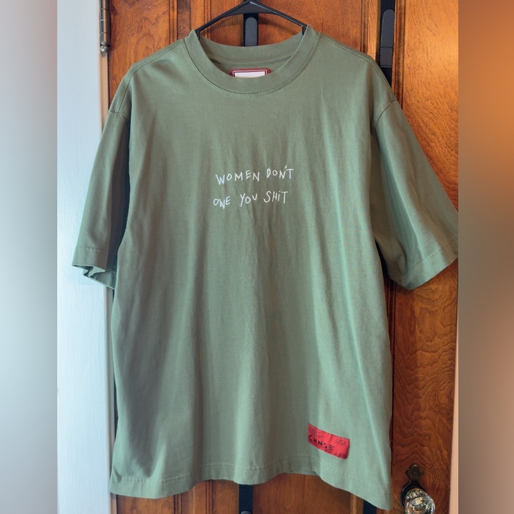 CHNGE Olive Statement Tee